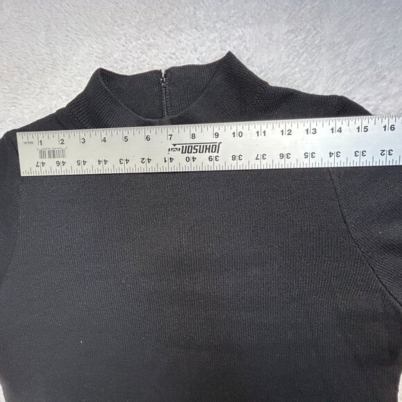 St. John Basics Womens Black Mock Neck Short Sleeve Knit Tunic Top Medium Casual - Picture 4 of 6